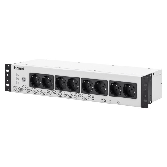 Legrand 19 Zoll Rack PDU mit integr. USV-Anlage, 800VA - 480W, 1-phasig 230V mit 8xSteckdosenleiste für 19-Zoll Racks / Netzverteilerschränken, 310332