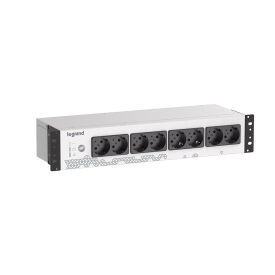 Legrand 19 Zoll Rack PDU mit integr. USV-Anlage, 800VA - 480W, 1-phasig 230V mit 8xSteckdosenleiste für 19-Zoll Racks / Netzverteilerschränken, 310332