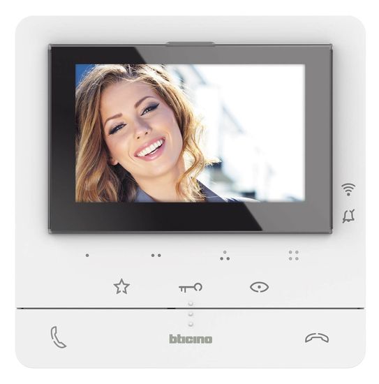 Bticino Video-Hausstation Classe 100X16E mit WLAN-Anbindung, 7" Touchscreen, zur Erweiterung für Ein-/Zweifamilienhaus Weiß, 344932