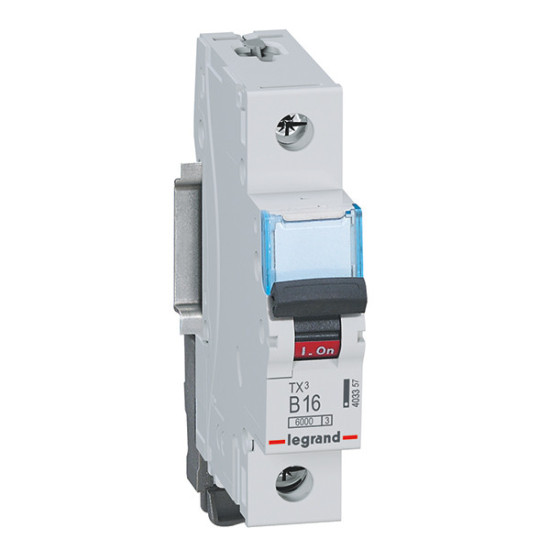 Legrand TX3 Leitungsschutzschalter B-Charakteristik, 16A, 1-polig, 6kA, 230/400VAC, 1 Teilungseinheit, 403357