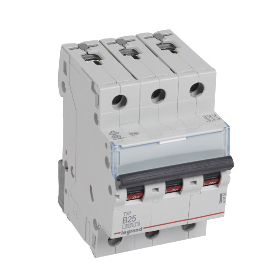 Legrand TX3 Leitungsschutzschalter B-Charakteristik, 25A, 3-polig, 6kA, 400VAC, 3 Teilungseinheiten, 403404