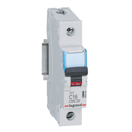 Legrand TX3 Leitungsschutzschalter C-Charakteristik, 16A, 1-polig, 6kA, 230/400VAC, 1 Teilungseinheit, 403434