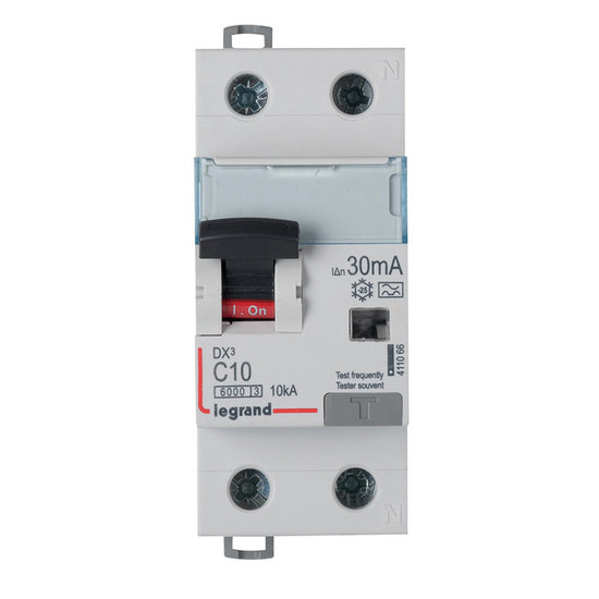 Legrand DX3 FI/LS-Schalter C-Charakteristik, 16A, 1P+N, 6kA, 30mA, Typ A, 230VAC, 2 Teilungseinheiten, 411061