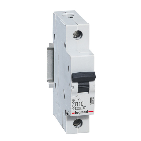 Legrand RX3 Leitungsschutzschalter, Schutzschalter, B-Charakteristik, 10A, 1-polig, 6000A, 230/400VAC, 1TE, 12 Stück, 419134