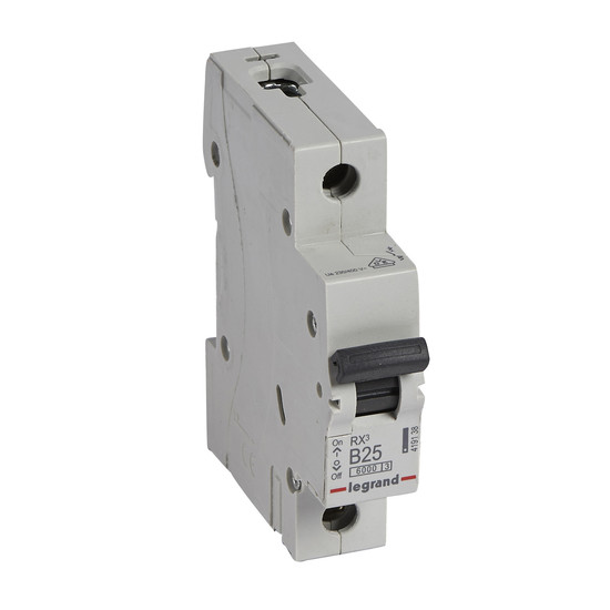 Legrand RX3 Leitungsschutzschalter, Schutzschalter, B-Charakteristik, 25A, 1-polig, 6000A, 230/400VAC, 1TE, 12 Stück, 419138