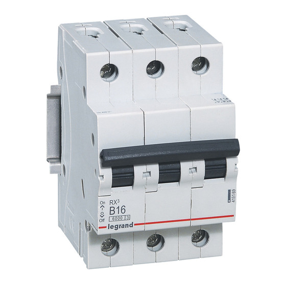 Legrand RX3 Leitungsschutzschalter, Schutzschalter, B-Charakteristik, 16A, 3-polig, 6000A, 400VAC, 3TE, 4 Stück, 419169