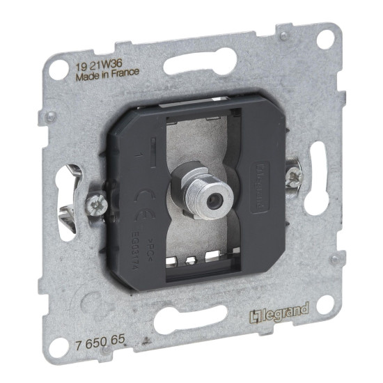Legrand SEANO Anschlussdose F-Type, Einsatz, Anschlussdämpfung: 1,5dB, SAT: 0-2400 MHz, IK04, 72,5 mmx72,7 mmx27,7mm, 765065