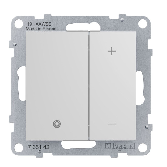 Legrand SEANO Elektronisches Potentiometer 1-10 V, Anschluss mit Schraubklemmen: L, N + 2 Steuerausgänge (+, -), Ultraweiß, 765142