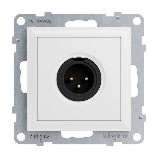 Legrand SEANO XLR-Dose 3-polig männlich, Einsatz inklusive Abdeckung, Schraubklemmen: 0,5mm2, Ultraweiß, 765162