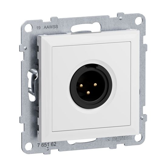 Legrand SEANO XLR-Dose 3-polig männlich, Einsatz inklusive Abdeckung, Schraubklemmen: 0,5mm2, Ultraweiß, 765162