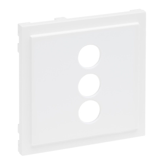 Legrand SEANO Abdeckung für 3-fach RCA (Cinch)-Anschlussdose, 3 separate Cinch-Anschlüsse, Ultraweiß, 765186