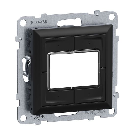 Legrand SEANO 4-fach elektronischer Taster 0-24 V, max. 1A, Tasten separat ansteuerbar (beleuchtbar), inkl. Wippe, Schwarz, 765346
