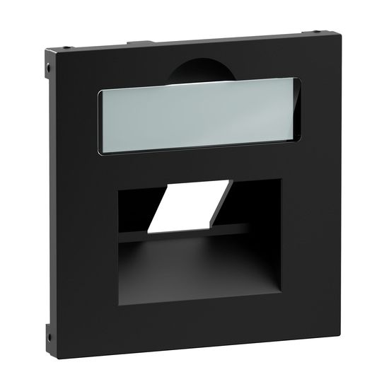 Legrand SEANO Abdeckung 1x RJ45 für Datendosen von Metz, Telegärtner und Rutenbeck, inkl. Beschriftungsfeld, Schwarz, 765358