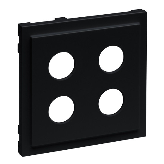 Legrand SEANO Abdeckung für Lautsprecher-Anschlussdose 2-fach, 4mm-Buchsen, Schwarz, 765379