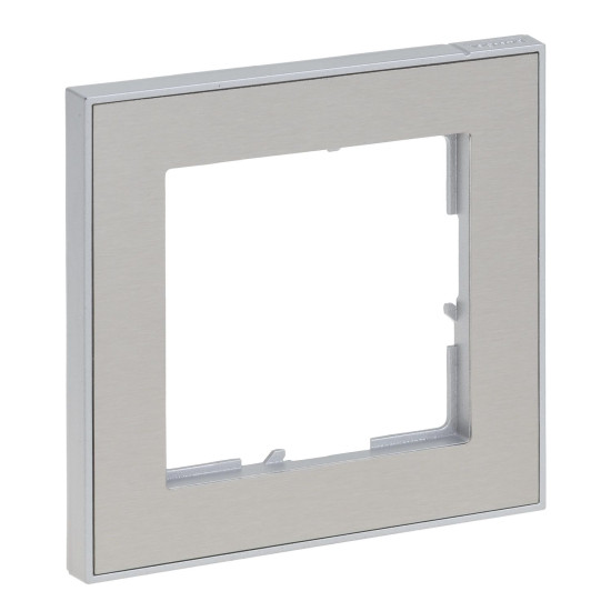 Legrand Seano+ 1-fach Rahmen mit Echtmaterialoberfläche, nachhaltige Produktion und Verpackung, Brushed Steel, 765391