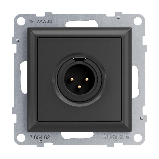 Legrand SEANO XLR-Dose 3-polig männlich, Einsatz inklusive Abdeckung, Schraubklemmen: 0,5mm2, Anthrazit, 765462