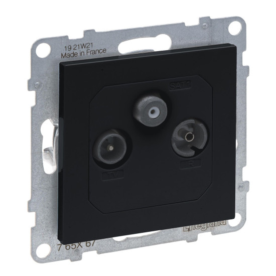 Legrand SEANO Einzeldose TV-R-SAT, Sternverkabelung HD-TV, Anschlussdämpfung: 1.5dB, Anthrazit, 765467