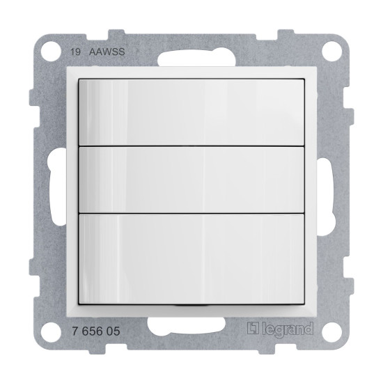 Legrand SEANO 3-Leiter-Bewegungsmelder-Einsatz inkl. Abdeckung, 180° Erfassungsbereich, mit Handbetätigung, 600W, 5–20m, Ultraweiß, 765605