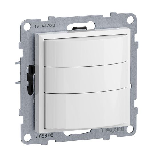 Legrand SEANO 3-Leiter-Bewegungsmelder-Einsatz inkl. Abdeckung, 180° Erfassungsbereich, mit Handbetätigung, 600W, 5–20m, Ultraweiß, 765605
