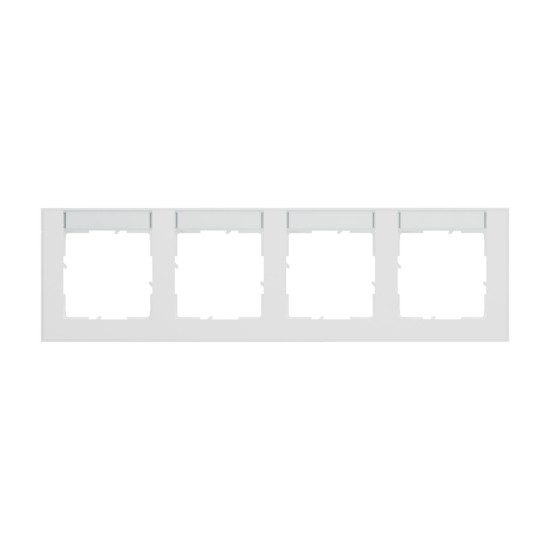 Legrand Seano+ 4-fach Rahmen horizontal mit Beschriftungsfeld, nachhaltige Produktion und Verpackung, Ultraweiß, 765894