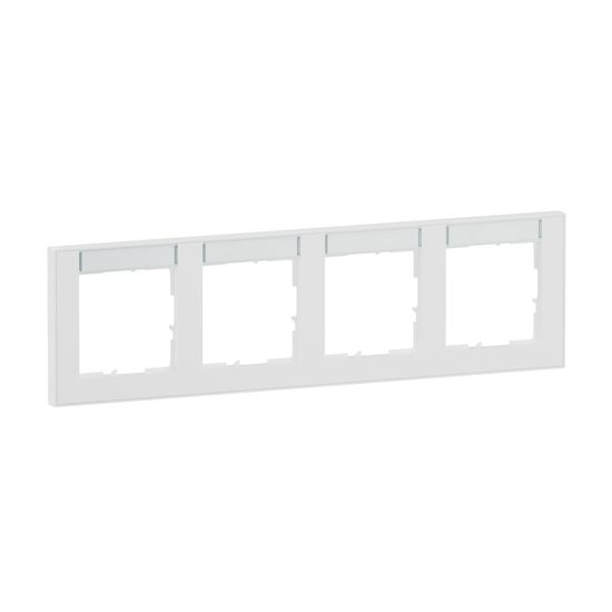 Legrand Seano+ 4-fach Rahmen horizontal mit Beschriftungsfeld, nachhaltige Produktion und Verpackung, Ultraweiß, 765894