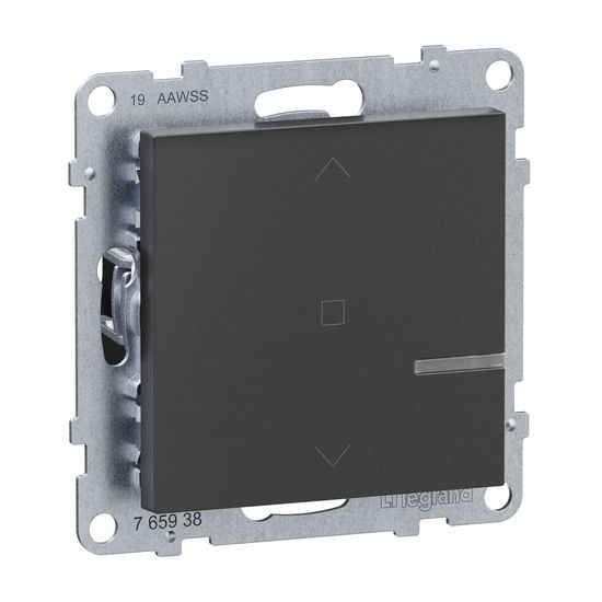 Legrand SEANO with Netatmo Rollladenschalter, Steuerung von 230V Rollläden, Schrauben oder Spreizkrallen, inkl. Wippe, Smart Home, Anthrazit, 765938
