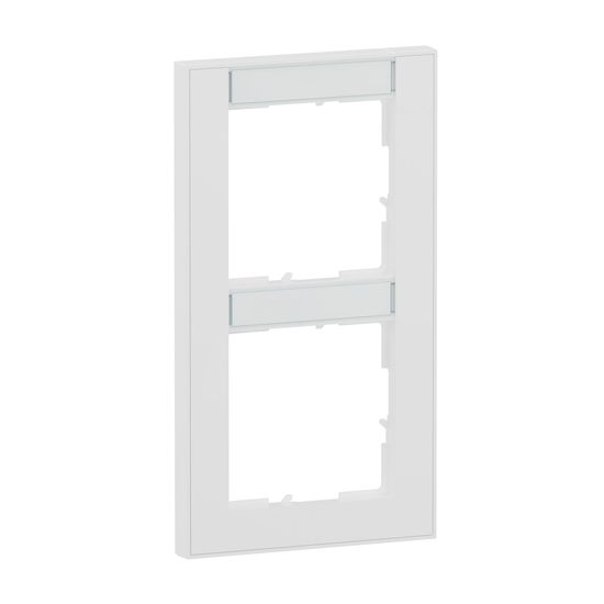 Legrand Seano+ 2-fach Rahmen vertikal mit Beschriftungsfeld, nachhaltige Produktion und Verpackung, Ultraweiß, 765992