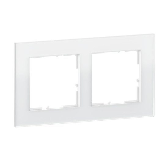 Legrand SEANO Natura 2-fach Rahmen aus Echtmaterial, nachhaltige Produktion und Verpackung, Designausführung: Weißes Glas, 766102