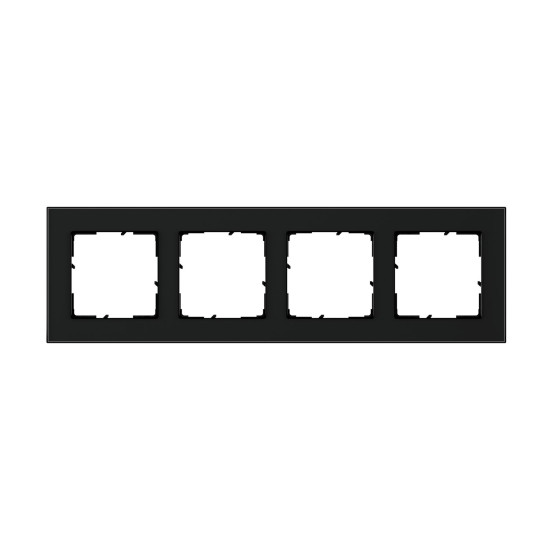 Legrand SEANO Natura 4-fach Rahmen aus Echtmaterial, nachhaltige Produktion und Verpackung, Designausführung: Black Smoked Glas, 766114