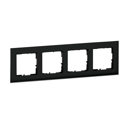Legrand SEANO Natura 4-fach Rahmen aus Echtmaterial, nachhaltige Produktion und Verpackung, Designausführung: Black Smoked Glas, 766114
