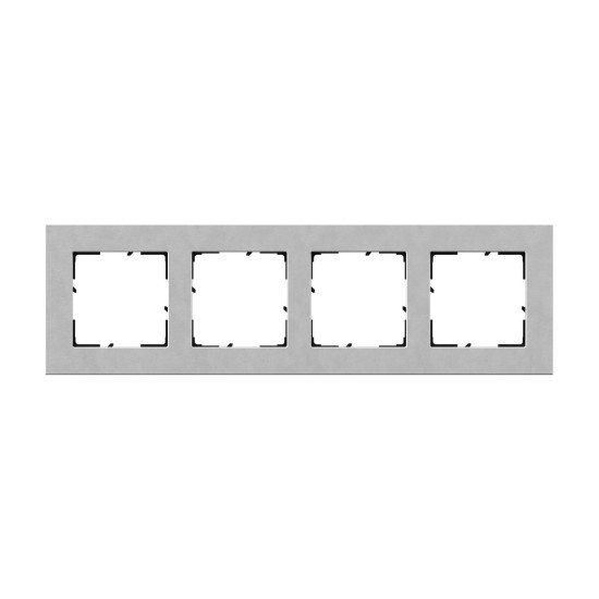 Legrand SEANO Natura 4-fach Rahmen aus Echtmaterial, nachhaltige Produktion und Verpackung, Designausführung: Aluminium eloxiert, 766124