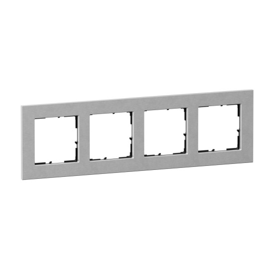 Legrand SEANO Natura 4-fach Rahmen aus Echtmaterial, nachhaltige Produktion und Verpackung, Designausführung: Aluminium eloxiert, 766124
