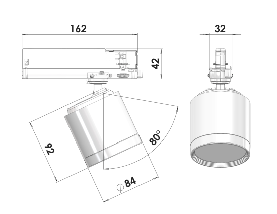 Lival LED-Stromschienenstrahler Standard 35W 930 2900lm 36° weiss 90Ra