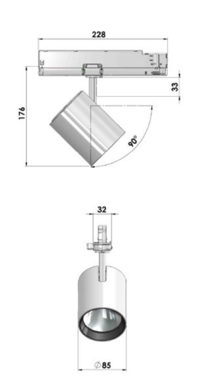 Lival LED-Stromschienenstrahler Bingo 35W 927 2700lm 55° silber 90Ra