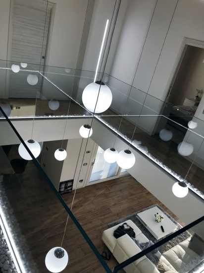 LUCE Design City Pendelleuchte E27 35cm Weiss, Chromfarben