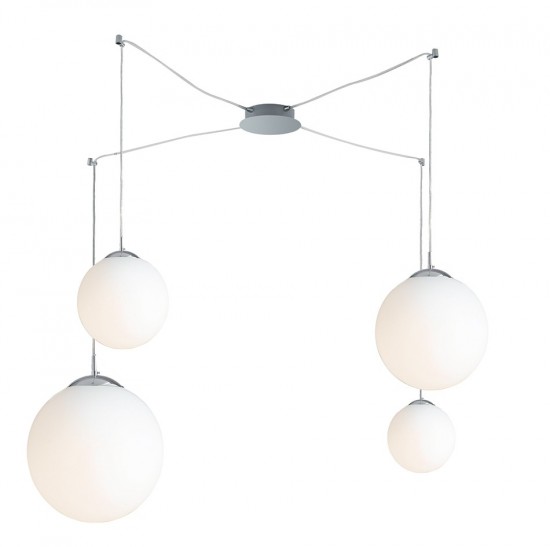 LUCE Design City Pendelleuchte 4fach E27 Weiss