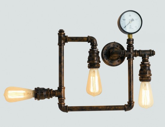 LUCE Design Amarcord Wandleuchte 3fach E27 Rostfarbig Antik