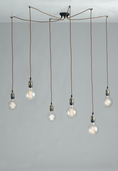 LUCE Design Groove Deckenleuchte 6fach E27 Bronze