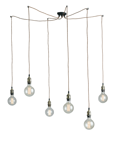 LUCE Design Groove Deckenleuchte 6fach E27 Bronze