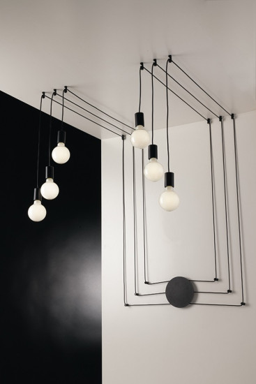 LUCE Design Habitat Deckenleuchte 6fach E27 Schwarz