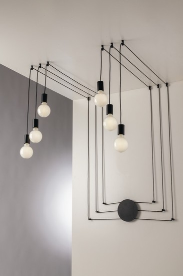 LUCE Design Habitat Deckenleuchte 6fach E27 Schwarz