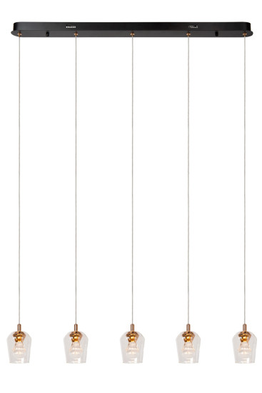 Lucide BERLIANE LED Pendelleuchten 5-fach 4W dimmbar Warmweiss Modern Transparent 65-164,5cm 00430/20/60