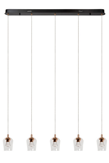 Lucide BERLIANE LED Pendelleuchten 5-fach 4W dimmbar Warmweiss Modern Transparent 65-164,5cm 00430/20/60