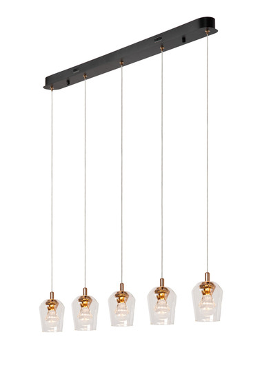 Lucide BERLIANE LED Pendelleuchten 5-fach 4W dimmbar Warmweiss Modern Transparent 65-164,5cm 00430/20/60