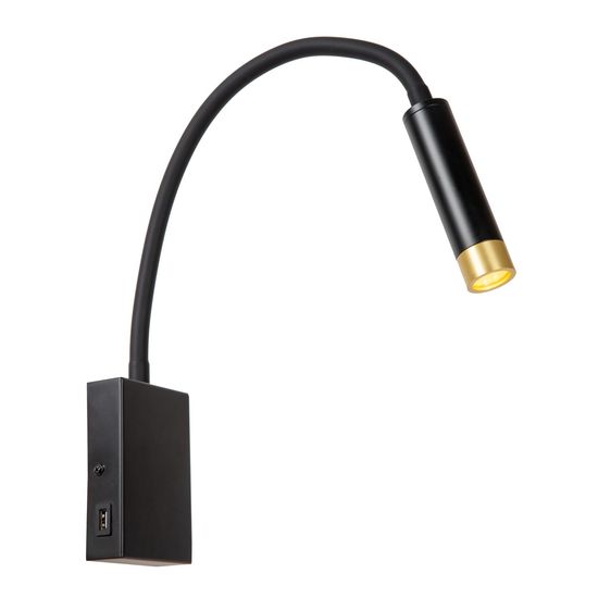 Lucide ALEC LED Wandleuchte G9 3W mit flexiblem Lesearm Schwarz 03246/03/30