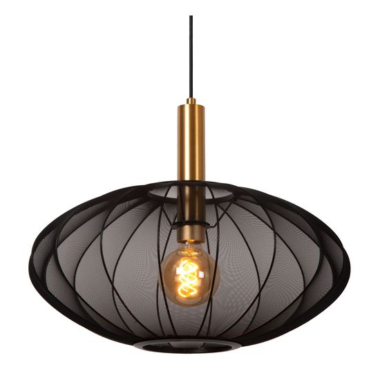 Lucide CORINA Pendelleuchte E27 Schwarz, Mattes Gold, Messing 03447/52/30
