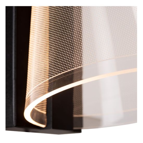 Lucide KORGIS LED Wandleuchte 10W Transparent, Schwarz IP44 04213/10/30