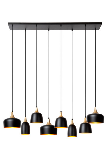 Lucide CHAYANNE E14 Pendelleuchten 8-fach Modern Schwarz 90-156,5cm 05446/08/30