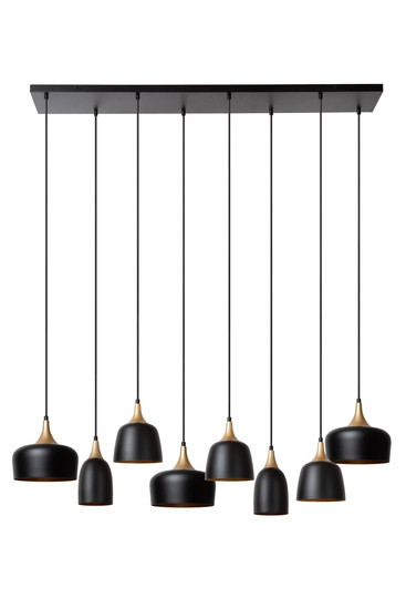 Lucide CHAYANNE E14 Pendelleuchten 8-fach Modern Schwarz 90-156,5cm 05446/08/30