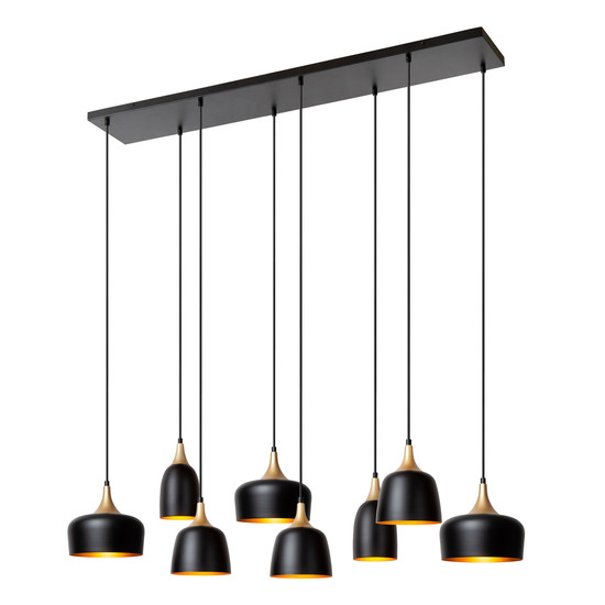 Lucide CHAYANNE E14 Pendelleuchten 8-fach Modern Schwarz 90-156,5cm 05446/08/30